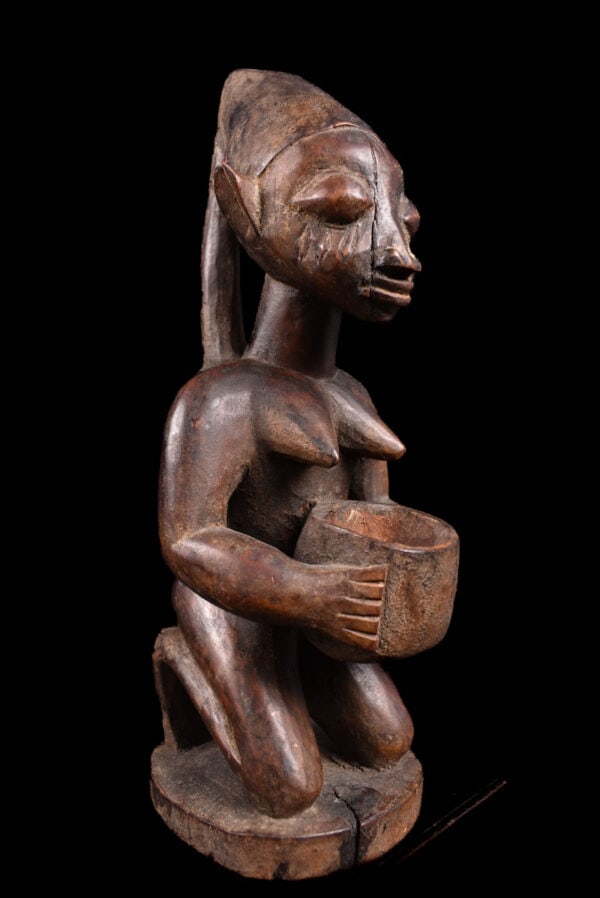 Divination bowl figure - Wood - Yoruba - Nigeria - 2