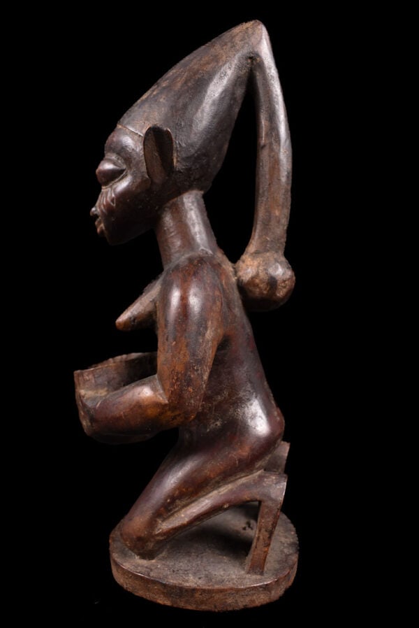 Divination bowl figure - Wood - Yoruba - Nigeria - 3