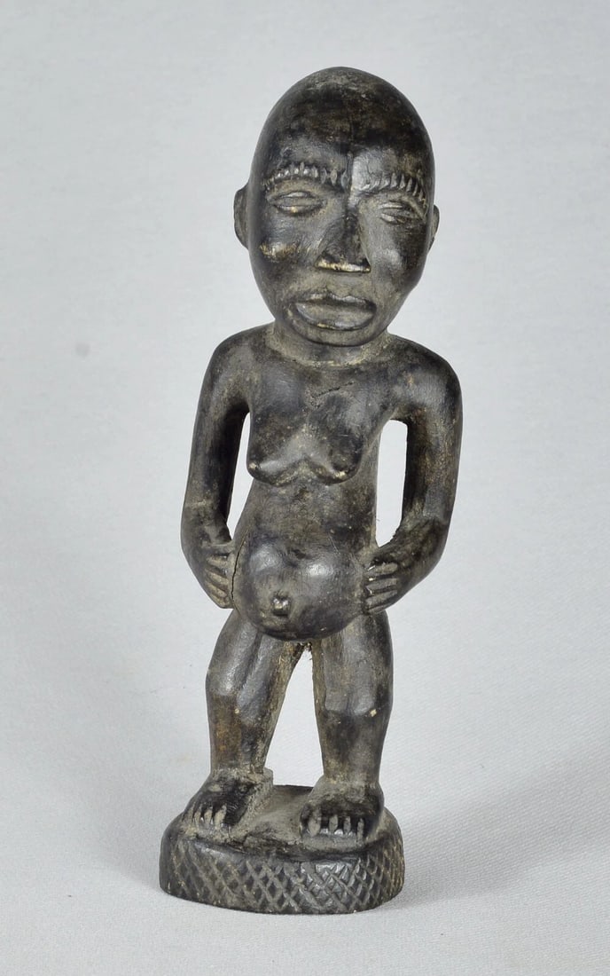 African Art Beautiful Bakongo female Figure Statue sculpture Congo drc - 2