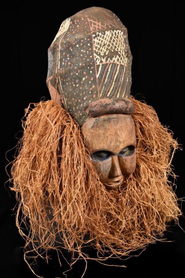 Kakunga mask - Textile, Wood, Raphia - Yaka - Congo - 2