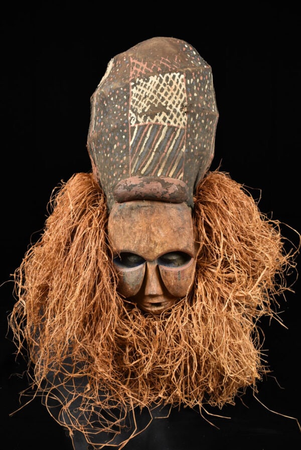 Kakunga mask - Textile, Wood, Raphia - Yaka - Congo - 3