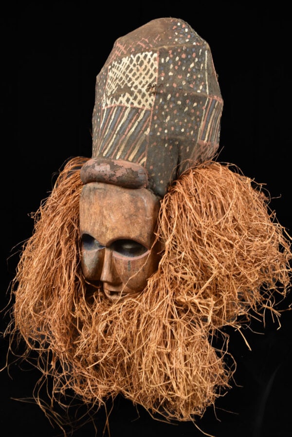 Kakunga mask - Textile, Wood, Raphia - Yaka - Congo - 6