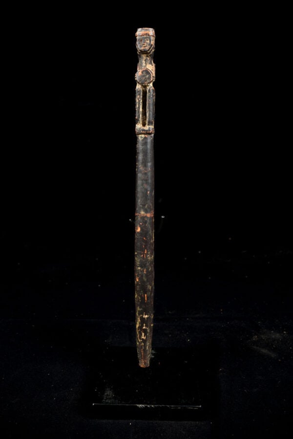 Unique wooden ritual figure / drum handle from Nepal. Wonderful patina of use. Provenance: former - 2