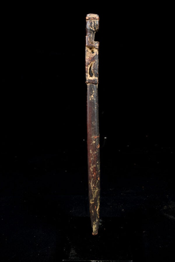 Unique wooden ritual figure / drum handle from Nepal. Wonderful patina of use. Provenance: former - 4