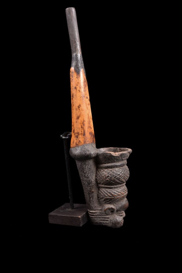 Ceremonial Pipe - Clay, Bone - Bamun - Cameroon - 2