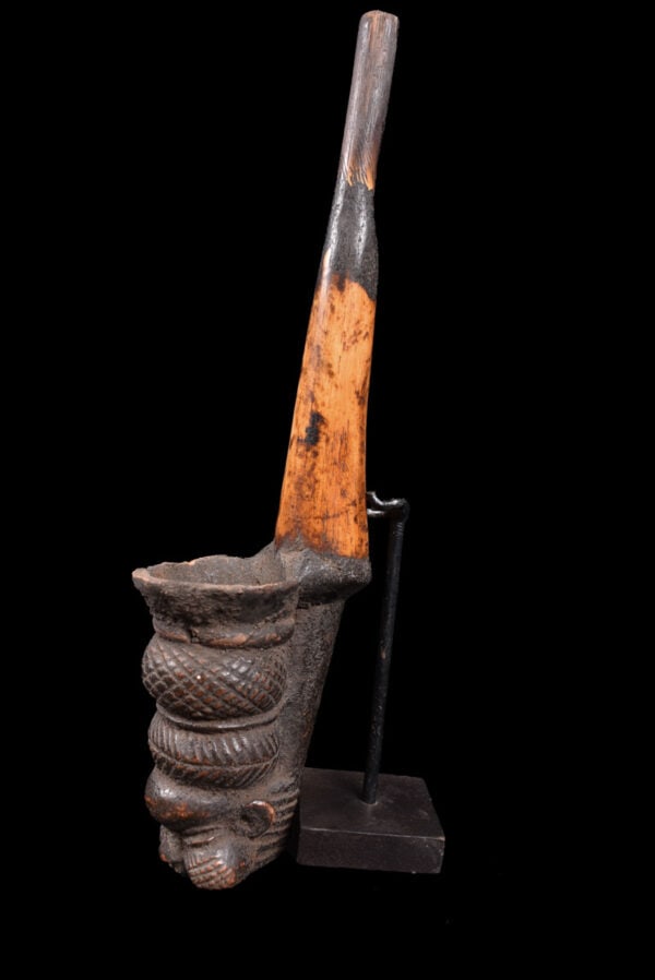 Ceremonial Pipe - Clay, Bone - Bamun - Cameroon - 7