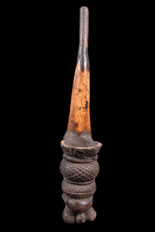 Ceremonial Pipe - Clay, Bone - Bamun - Cameroon - 8