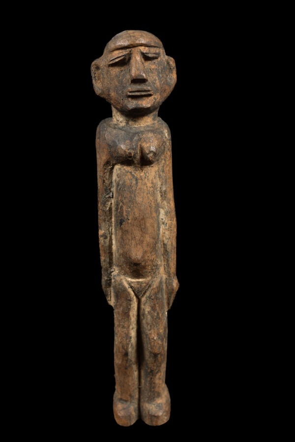 Ancestor Figure - Wood - Lobi - Burkina Faso: Great Lobi wooden ancestor figure. Lobi Figures are the enigmatic, brooding sculpture that protect the Lobi people of Burkina Faso. Most are frontal, symmetrical and timeless sentinels expressing the