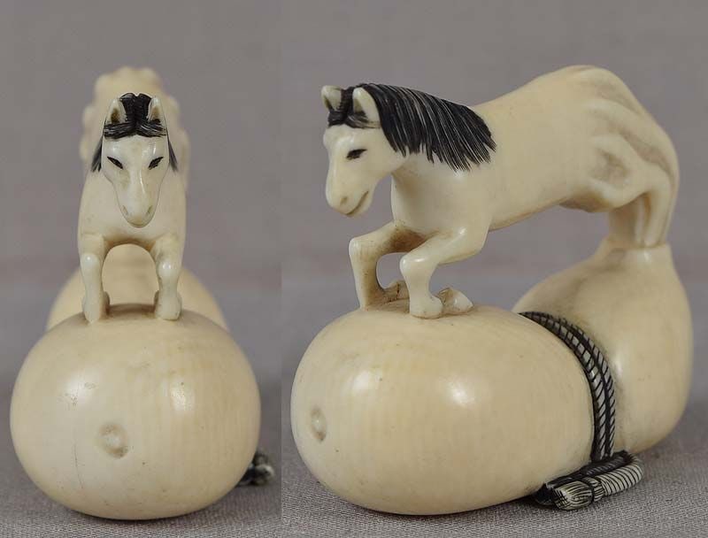 Netsuke magic horse in gourd by YUKIMASA - 2