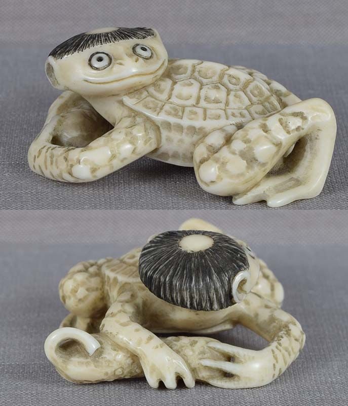Netsuke KAPPA with cucumber by RYOSHU - 2