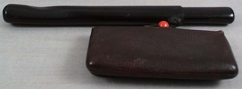 19c Japanese TOBACCO POUCH pipe holder Shogun TOYOTOMI crest - 3