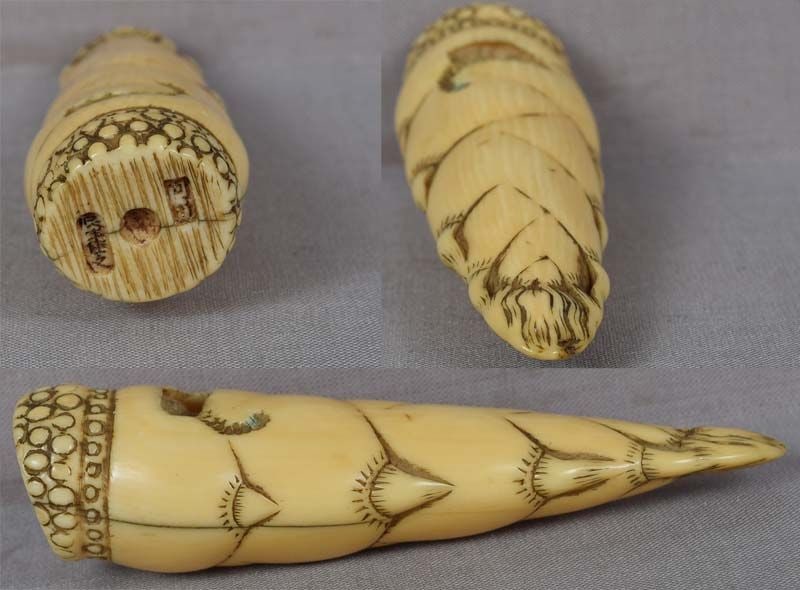 19c netsuke 7 SAGES inside bamboo shoot by SHINYOSHIYUKI - 3