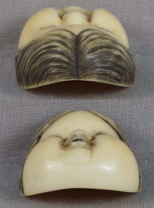 19c child’s netsuke OKAME MASK by ROSUI - 4