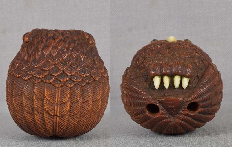 Netsuke PUZZLED OWLET by KAZUO - 2