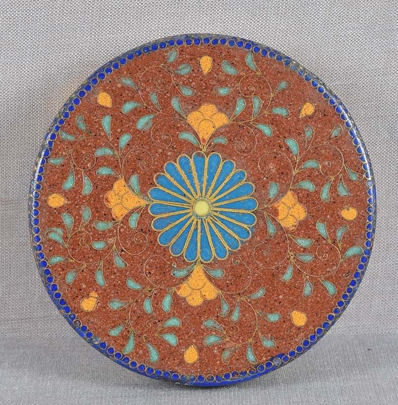 19c Japanese CLOISONNE tea ceremony box KOGO hydrangea - 3