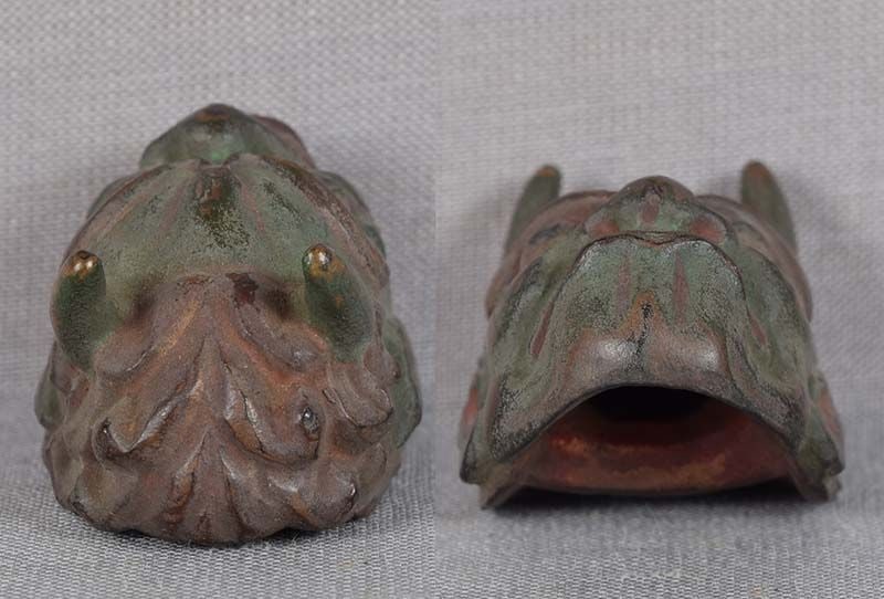19c netsuke MASK GREEN DEMON by RYUUN - 5