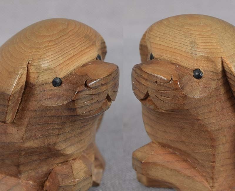 19c HIDA school ittobori netsuke PUPPY by SUKENORI - 2