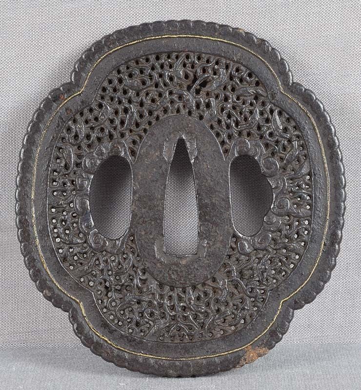 18c Japanese sword iron TSUBA 1000 SHRIMP - 2