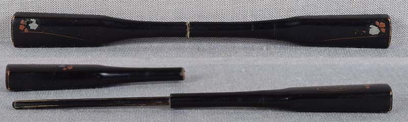 Vintage Japanese lacquer KANZASHI hair pin FLOWERS & stream - 2