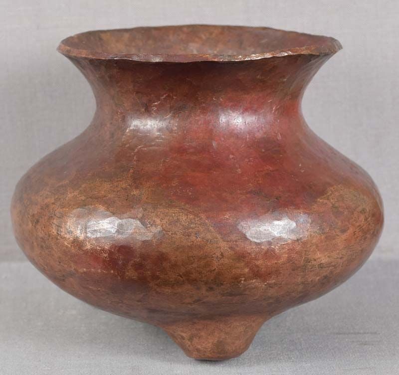 19c Japanese hammered copper TRIPOD by JUZAN - 3
