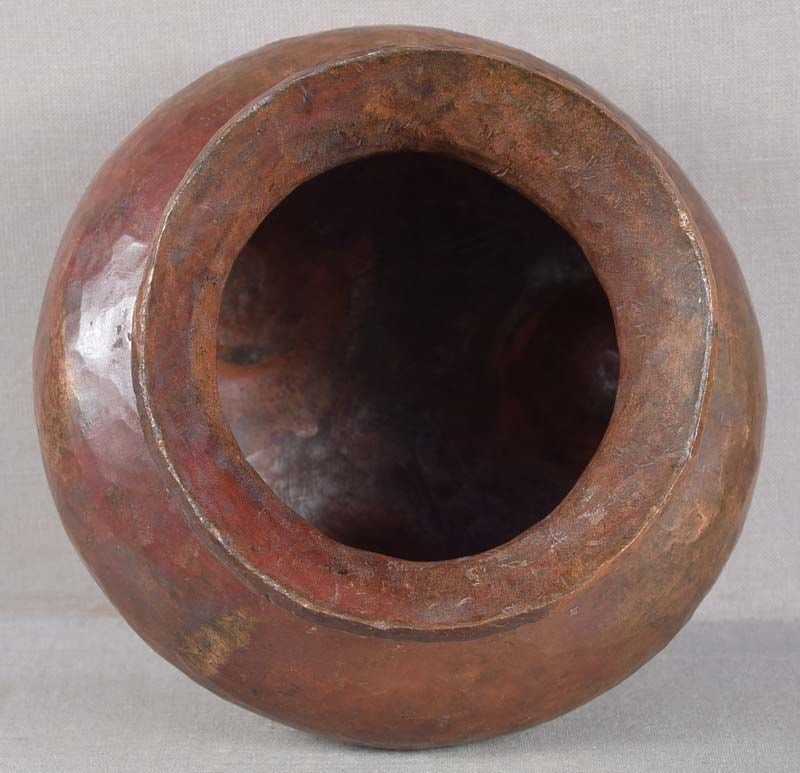 19c Japanese hammered copper TRIPOD by JUZAN - 6