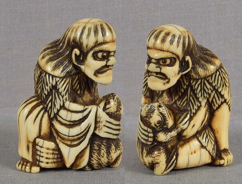 18c netsuke GAMA SENNIN with FROG - 2