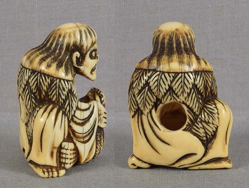 18c netsuke GAMA SENNIN with FROG - 3