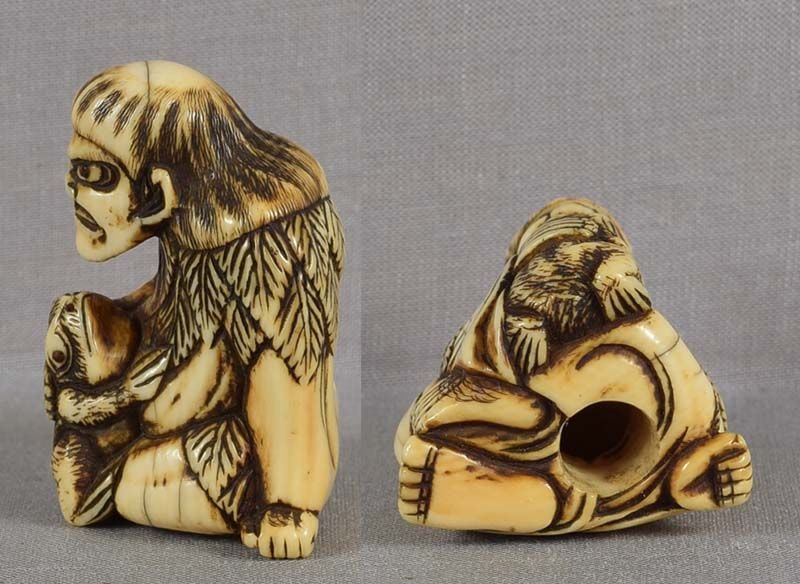 18c netsuke GAMA SENNIN with FROG - 4