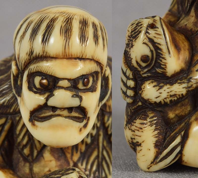 18c netsuke GAMA SENNIN with FROG - 5
