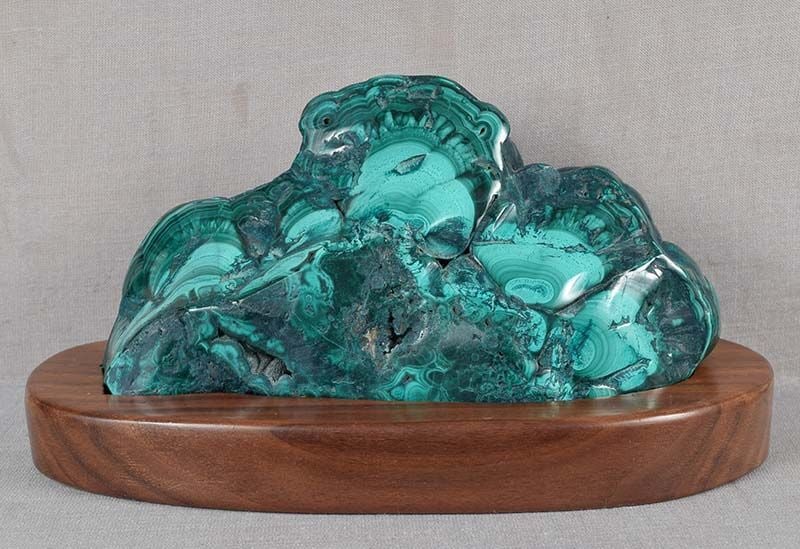 Chinese scholar’s ROCK brush rest MALACHITE HILLS - 2