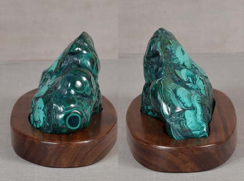 Chinese scholar’s ROCK brush rest MALACHITE HILLS - 4