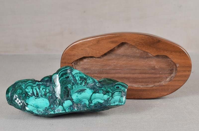 Chinese scholar’s ROCK brush rest MALACHITE HILLS - 5