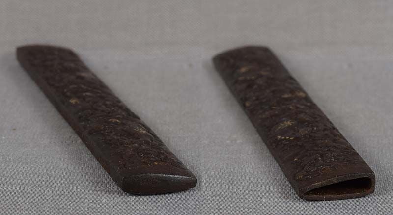 18c Japanese sword KOZUKA shishi & peonies - 6