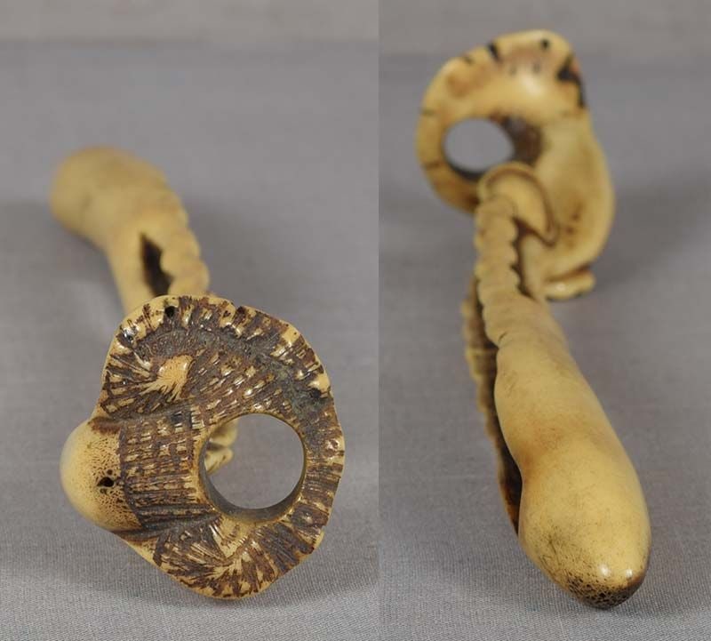 19c ASAKUSA Japanese pipe case KISERUZUTSU Immortality Fungus - 3