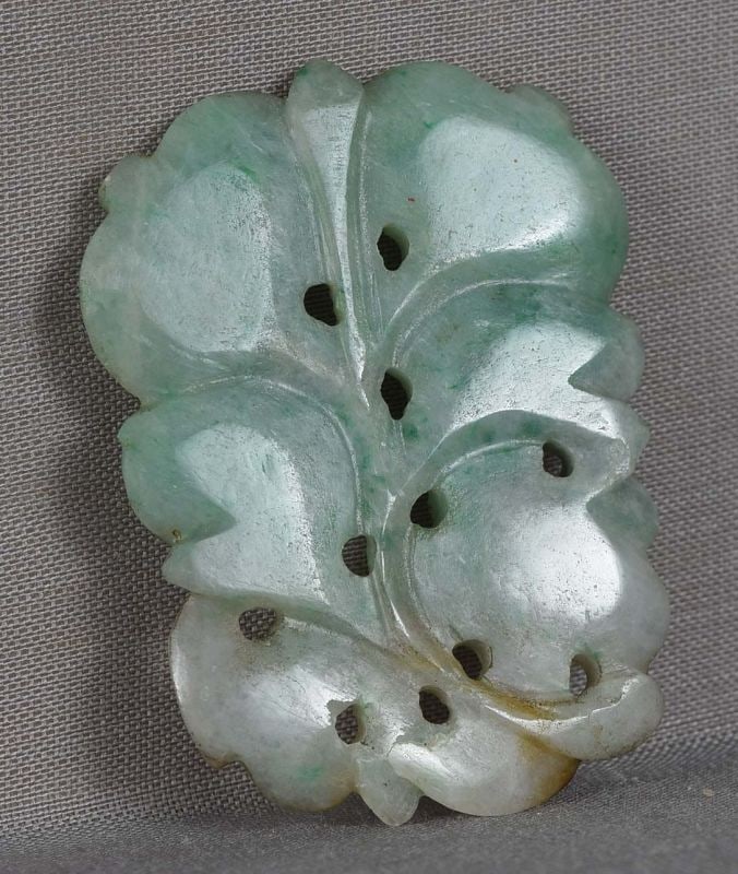 18c Chinese JADEITE carving flowers & fruit - 4