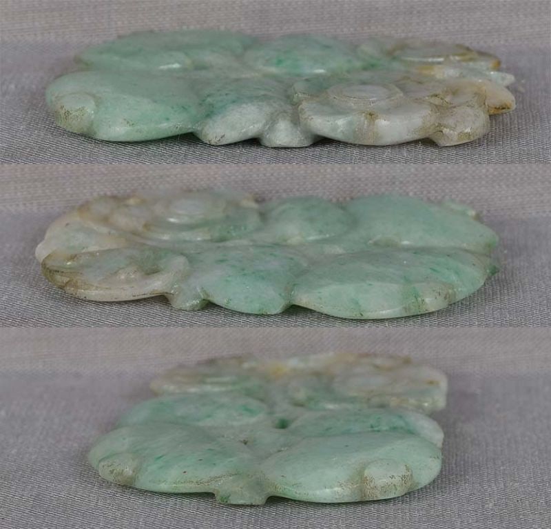 18c Chinese JADEITE carving flowers & fruit - 5