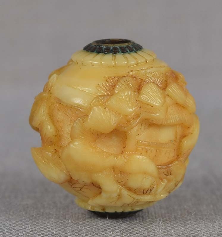 19c marine OJIME netsuke slide YABUSAME ARCHER & maiden - 4