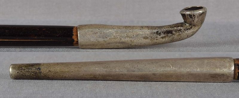 19c Japanese silver KISERU TOBACCO PIPE - 4