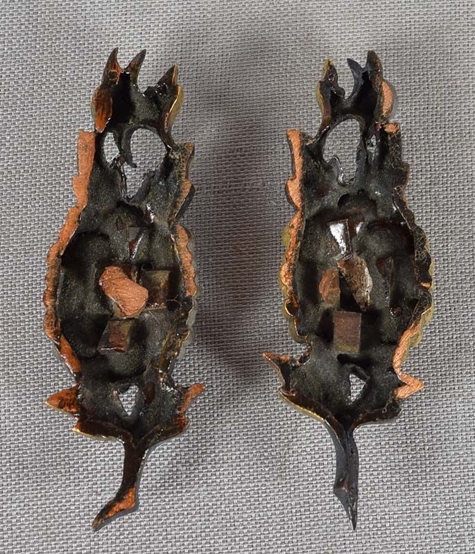 Pair 19c Japanese sword MENUKI blooming PEONIES - 2