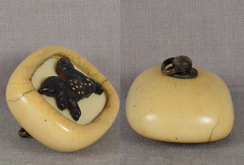 19c netsuke GALLOPING HORSE Japanese sword menuki - 3