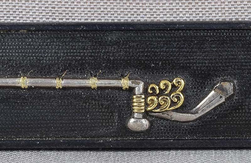 19c Japanese sword KOZUKA ritual ladle & flowers - 3