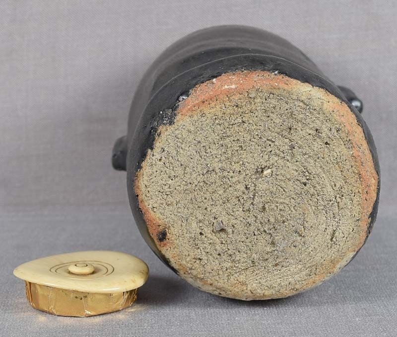 19c tea ceremony BLACK ORIBE tea caddy CHAIRE - 6