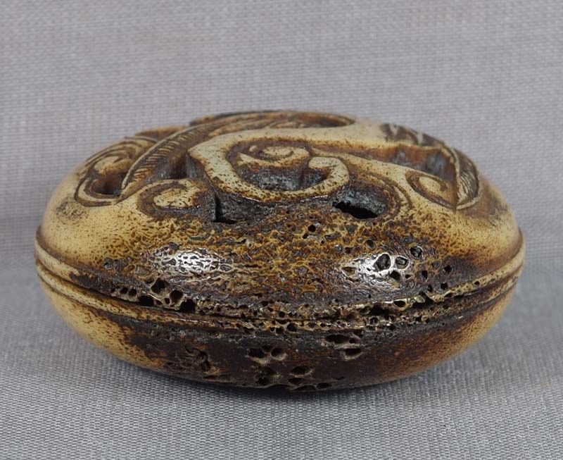 19c staghorn Asakusa netsuke DRAGON in flight - 6