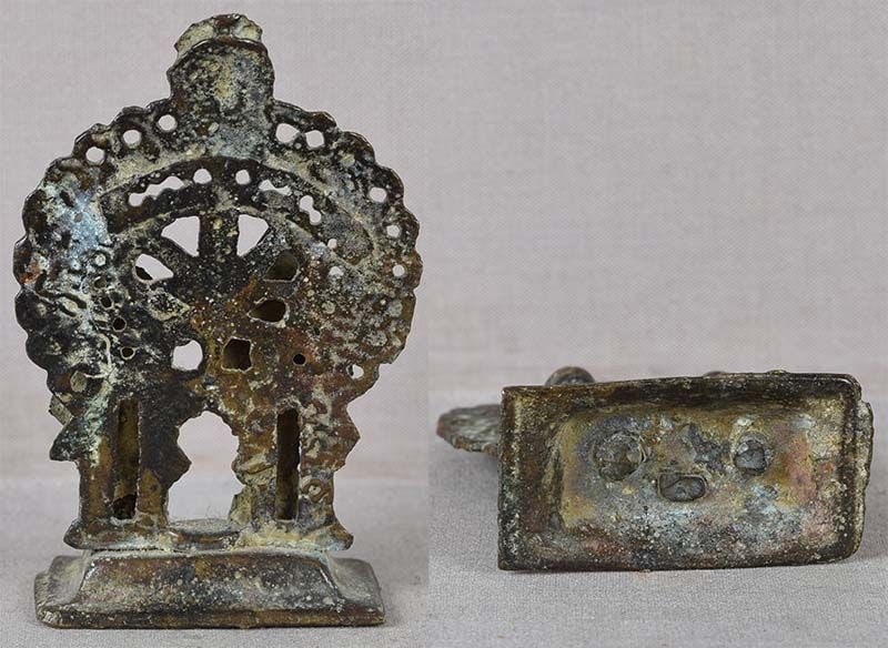 18c Indian bronze votive statue VITTHALI & RUKMINI - 4