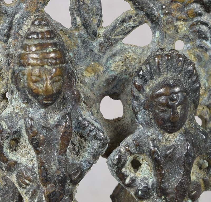 18c Indian bronze votive statue VITTHALI & RUKMINI - 5
