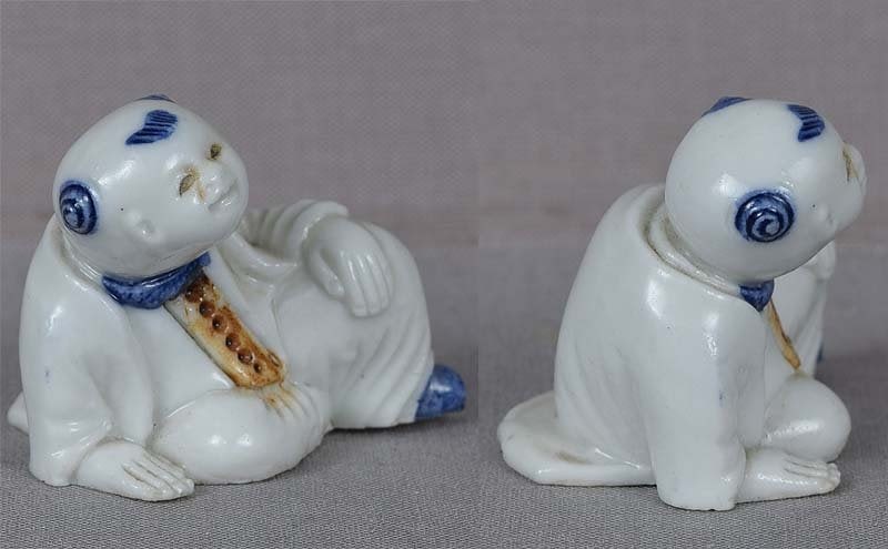 19c Japanese porcelain HIRADO sculpture BOY - 3