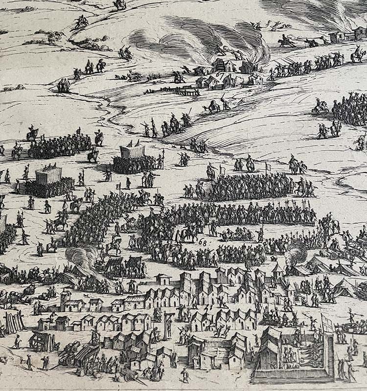 19c SIX ENGRAVINGS Naval battle SIEGE of LA ROCHELLE by JACQUES CALLOT - 5