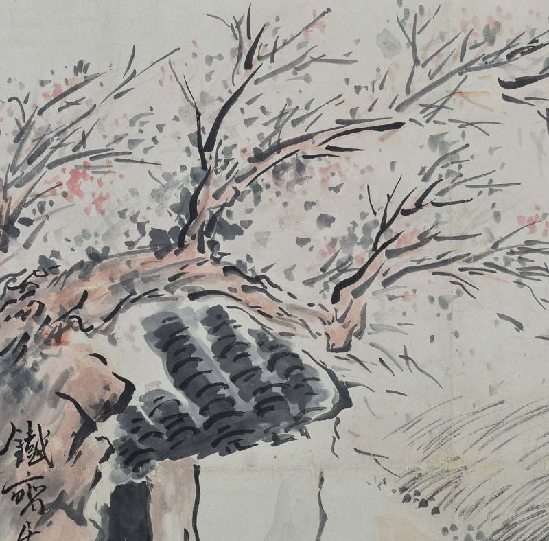 19c Japanese scroll painting CARRYING WATER - 4