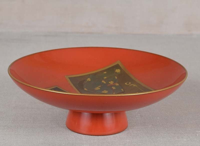 1920s Japanese lacquer SAKE CUP playing cards - 2