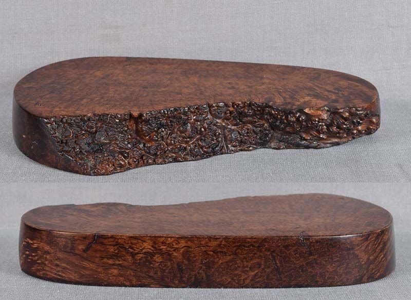 Vintage Japanese BURLWOOD STAND tea ceremony display - 3